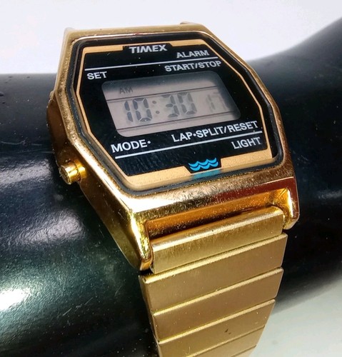 Timex Digital Quartz Vintage Gold Tone Chronograph Water Resistant Ladies Watch - 第 2/9 張圖片