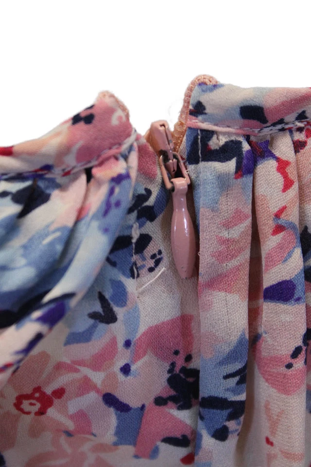 Mameluco sin mangas Parker para mujer seda foral cuello halter multicolor talla M Foto 4 de 4