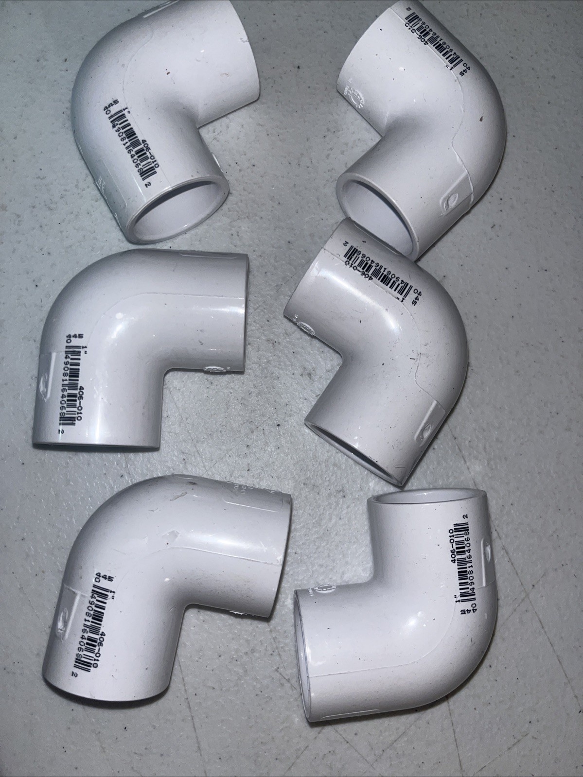 Lot Of 6   1" Schedule 40 DURA PVC 90 Degree Elbow