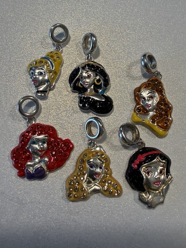 RETIRED Authentic Chamilia 925 Sterling Silver Disney Princess Charms (set of 6)