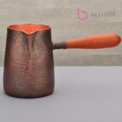 Vintage Pure Copper Coffee Pot Engraving Hammer Texture Heat  Kettle Teaware