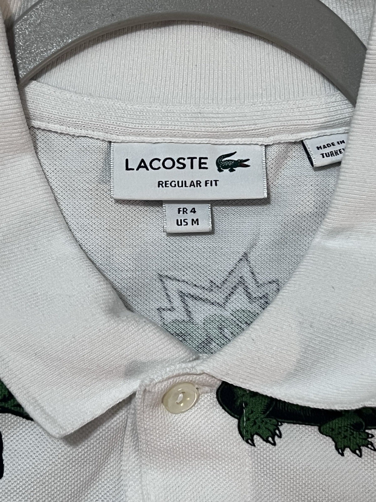 Lacoste Men's Blue All Over Crocodile Logo Print Regular Fit Polo Shirt US M thumbnail 4