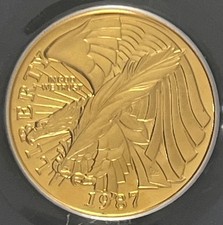Uncirculated $5 1987 US Modern Gold Commemorative Coins (1984-Now