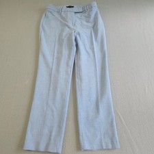 Talbots High-Waist Straight Pant Womens 10P Light Blue Textured Dress Trousers