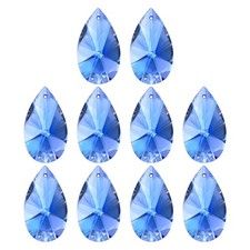 K9 Crystal Pendants Beads, 10 Pack 38mm Chandelier Prisms Decor Light Blue