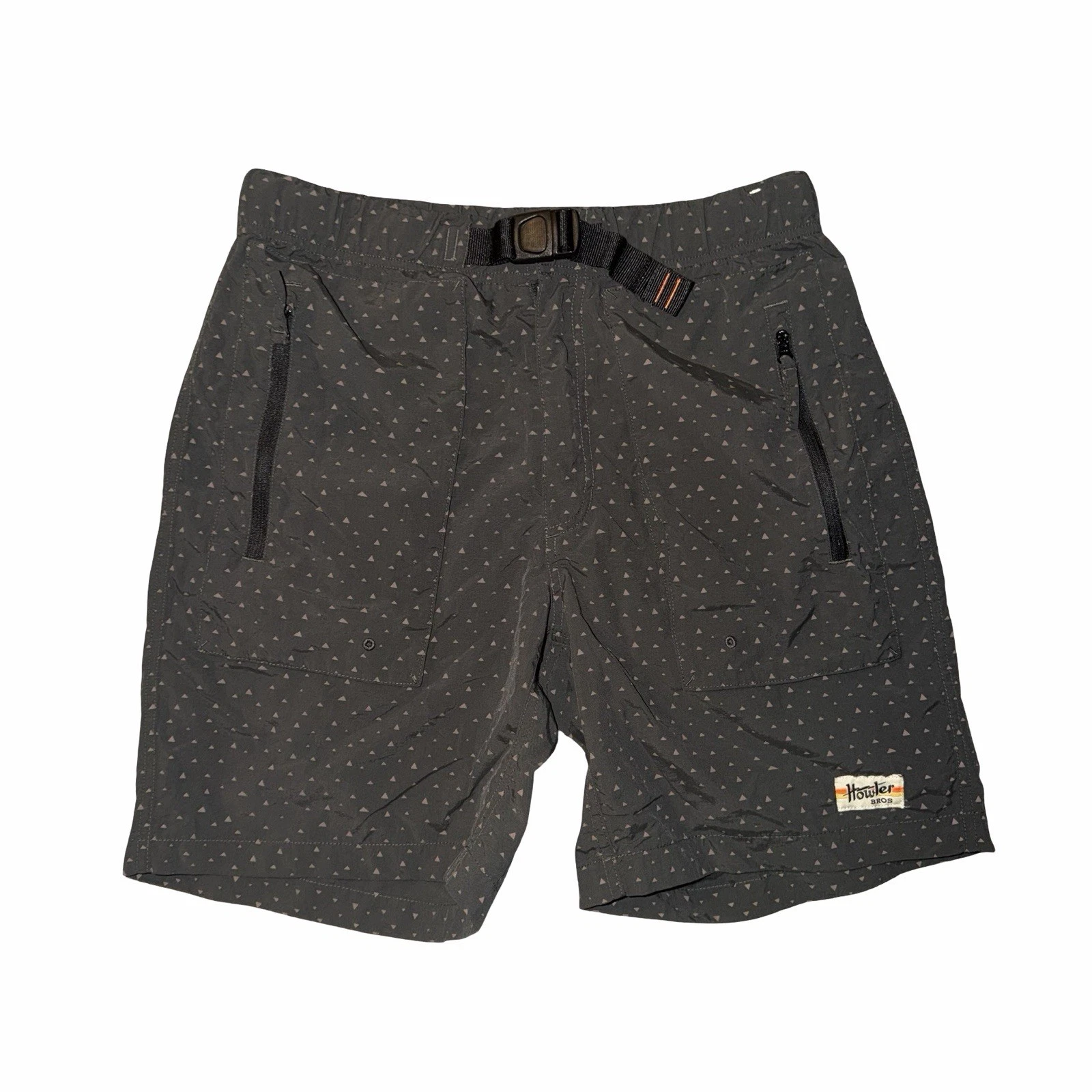 Howler Bros NWOT Nylon Grey Shorts Pedernales Hybrid Zip Pockets Outdoors Sz 34