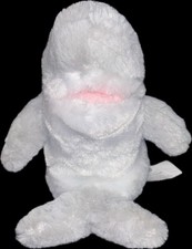 Open Mouth Shark Plush Grey Fur Soft Ocean Animal Cuddly Soft Nautical US20