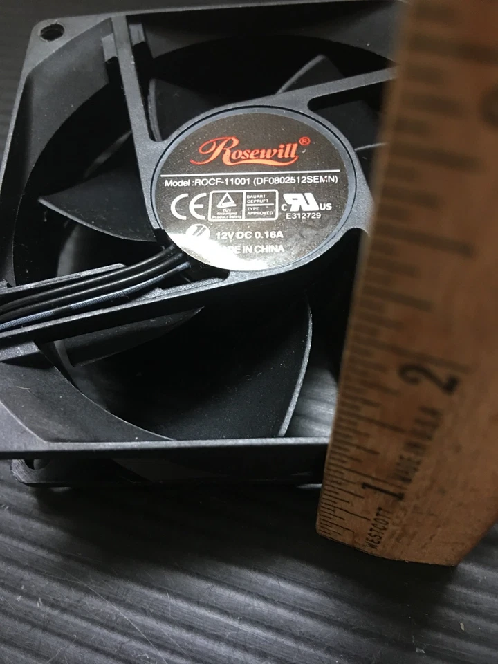 ROSEWILL Silent Case Fan 3.5"L 3 pin ROCF-11001 (DF0802512SEMN) 12V 0.16A - Image 3 of 3