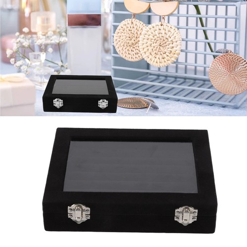 Jewelry Display Box 7 Slots Velvet Ring Storage Display Case with Clear Lid - Picture 18 of 22