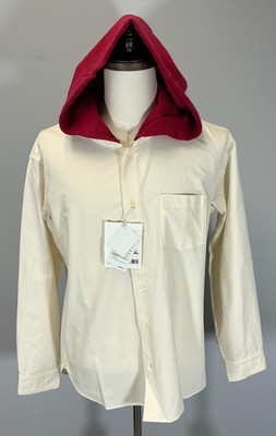 Visvim Milk and Red Deattachable Hood Men's Size 1 (XS) Button Up Shirt NWT