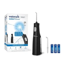 Portable Cordless Water Flosser, Battery Operated, Waterproof, Black