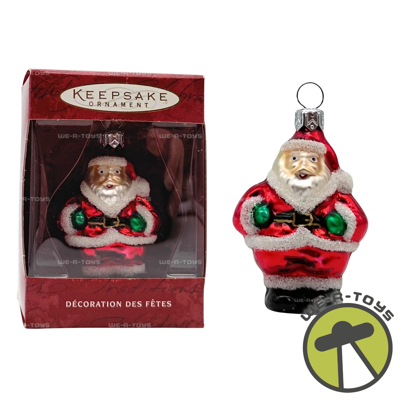 Li'l Santa Hand-Blown Glass Ornament Hallmark Keepsake Ornaments 2000 New