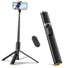 63" Cell Phone Selfie Stick Tripod, Portable Tripod for iPhone with Black
