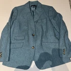 Talbots Women’s Wool Blend Blazer Jacket Size 16W Teal Blue Lined Two Button