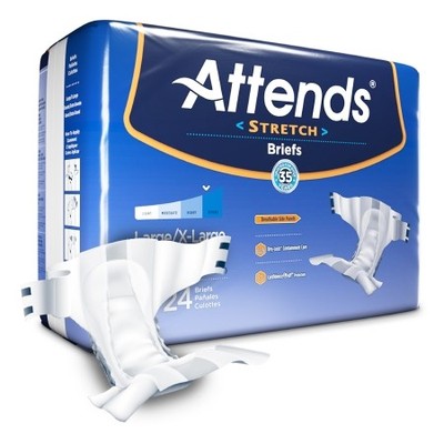 Unisex Adult Incontinence Brief Attends  Stretch Large / X-Large Disposable Heav