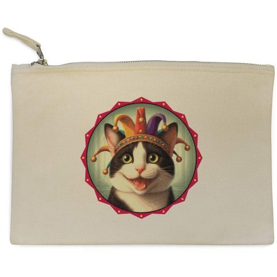 Canvas-Clutch / Accessoire-Tasche ''Smoking Cat Court Jester'' (CL00049372)