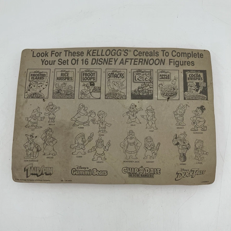 Juego de 4 figuras de juguete de la tarde de Disney de Kellogg's nuevas selladas 1991 cola de pato Foto 3 de 4