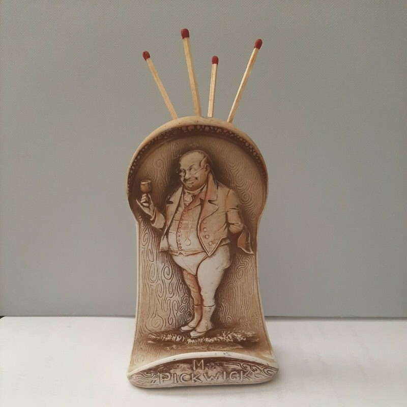 Rare Schafer & Vater Dickens Character Bisque Match Safe / Pipe Holder - C. 1910