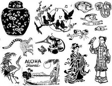 Unmounted Rubber Stamp Plate, Unmounted/Uncut Pink Rubber Stamps