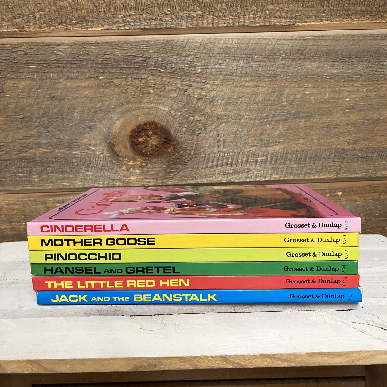 Lot of 6 Vintage Puppet Storybooks Grosser & Dunlap Cinderella Pinocchio