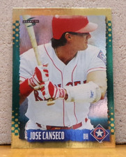 BASEBALL CARD JOSE CANSECO DH FOR THE TEXAS RANGERS GOLD RUSH CHASE INSERT