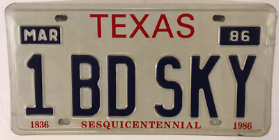 Vanity 1 BAD SKY license plate Weather Storm Rain Forecast Meteorologist Cloud