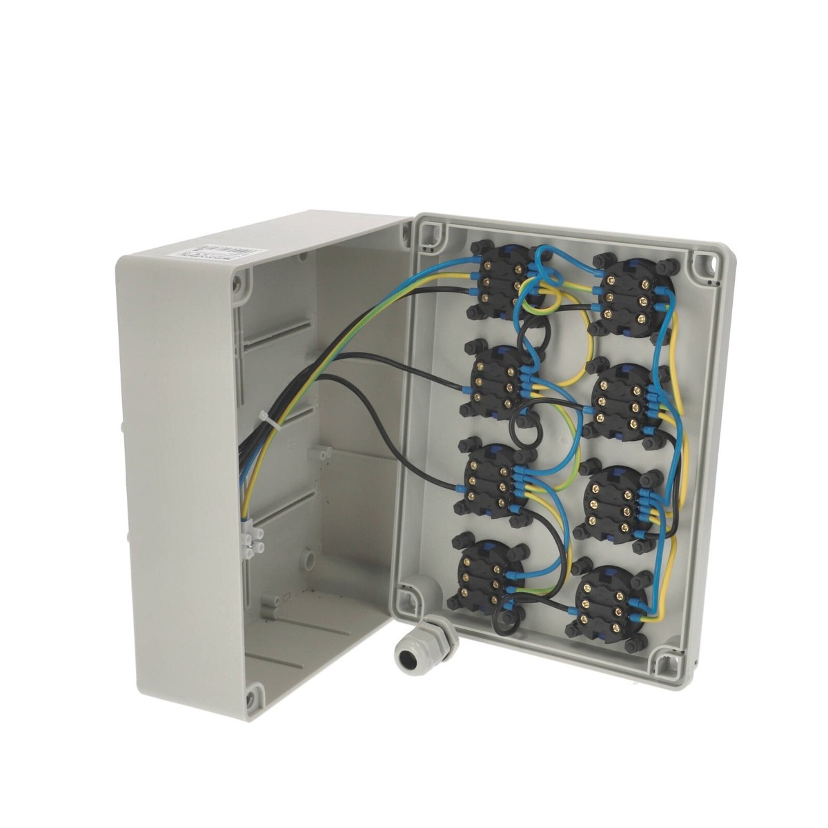 Boîtier Électrique Étanche R-BOX IP44 Blanc - 32A/4P + 16A/4P + Interrupteur - Marque Pawbol