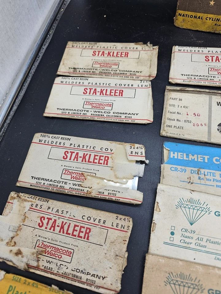 Lote Mixto de Lentes de Soldadura de Vidrio De Colección 2" x 4-1/4" Transparente - Tono 6/8/10 Nuevo de Lote Antiguo Usado Foto 3 de 4