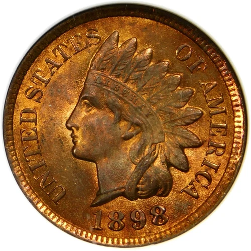 💥☄️🔥❤️❤️‍🔥NGC MS65 RB 1898 INDIAN HEAD CENT