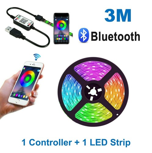 1M 2M 3M 4M 5M 5V USB TV Back LED Strip Light 5050 RGB Deco Lamp Bluetooth Music - Picture 13 of 15