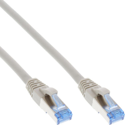 InLine  Patchkabel S/FTP (PiMf) Cat.6A 500MHz halogenfrei Kupfer grau 30cm