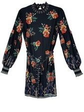 Flying Tomato Dress Women Small Floral Anthropologie Easy Care Lined Long Sleeve