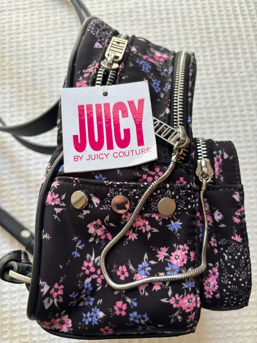 NWT Juicy Couture Aspen Patchwork mini backpack. Black pink  display picture 2