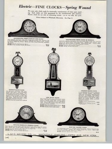 1935 PAPER AD New Haven Sessions Banjo Wall Clock George Washington Mt