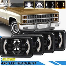 4PCS 4X6 LED Headlights Hi-Lo Beam DRL For Ch...