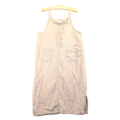 Erika Collection Women's Linen Blend Sleeveless Dress Brown Size M Pockets