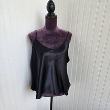 Secret Treasures Women's Satin Sleep Cami Tank Top Black Sz XL