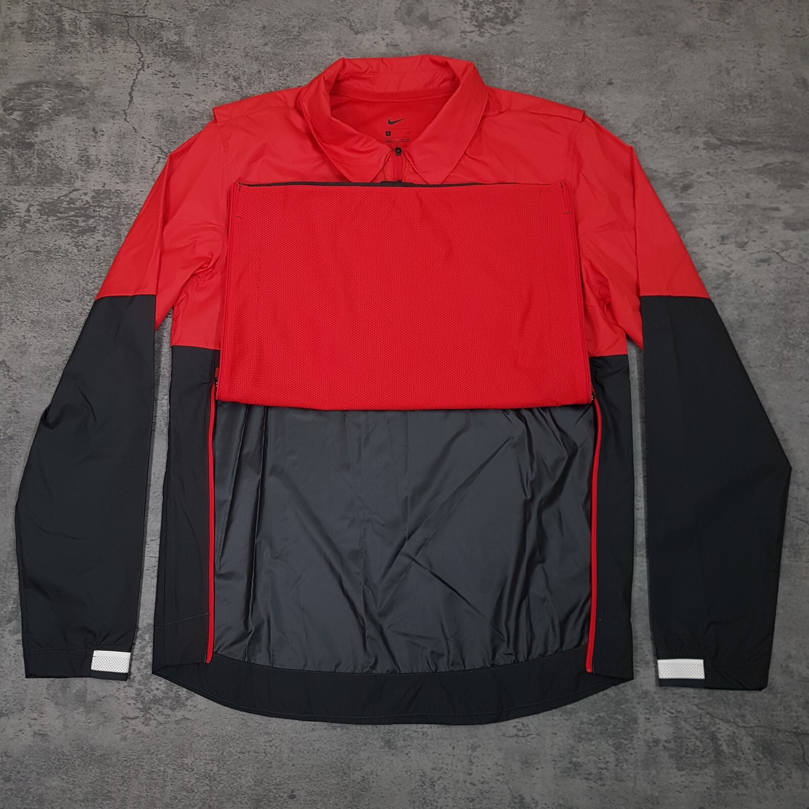 NIKE Ohio State Buckeyes 1/4 Zip Lightweight Coaches Jacket Mens SMALL Red thumbnail 3