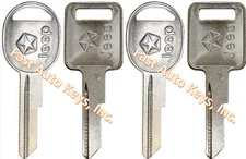 NEW JEEP FACTORY ORIGINAL DOOR & IGNITION KEY BLANK SET W/ LOGO - 4 KEYS SET