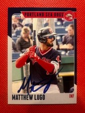 MATTHEW LUGO IP AUTO PORTLAND SEADOGS TEAM CARD- LA ANGELS