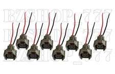 8x Denso Female Fuel Injector Connector Electrical Plug Clip Pigtail