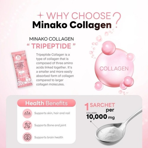 Minako Collagen Tripeptide 200,000mg Gutathione Anti-Aging Smooth Skin 2 Boxes - Picture 4 of 11