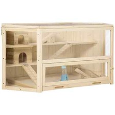 Wooden Large Hamster Cage Mouse Rats Small Animal Exercise Play House 3 Tier