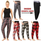 Womens Ladies Flannel Pyjamas Lounge Inner Sherpa PJ Fleece Bottoms Trousers PJS