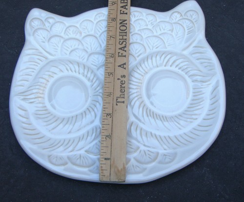 OWLS! White porcelain horned owl tray/plate 10.25" X 9" Pottery Barn, micro safe - Picture 7 of 7