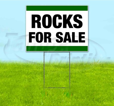 ROCKS FOR SALE 18x24 Yard Sign WITH STAKE Corrugated Bandit BUSINESS ...