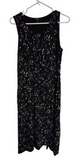 Simply Vera Vera Wang Sheath Dress Women's Large Black Faux Wrap Sleeveless Midi
