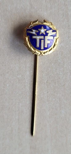 Vintage enamel Televerkets IF Stockholm Sweden Football Club stick pin badge