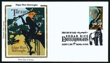 EE. UU., SCOTT # 4702, CUBIERTA FDC SEDA COLORANO - TARZÁN EDGAR ARROZ BURROUGHS 2012