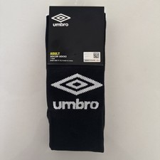 Umbro Adult Soccer Socks 9 12.5 Black Logo White Stretch Comfort Compression
